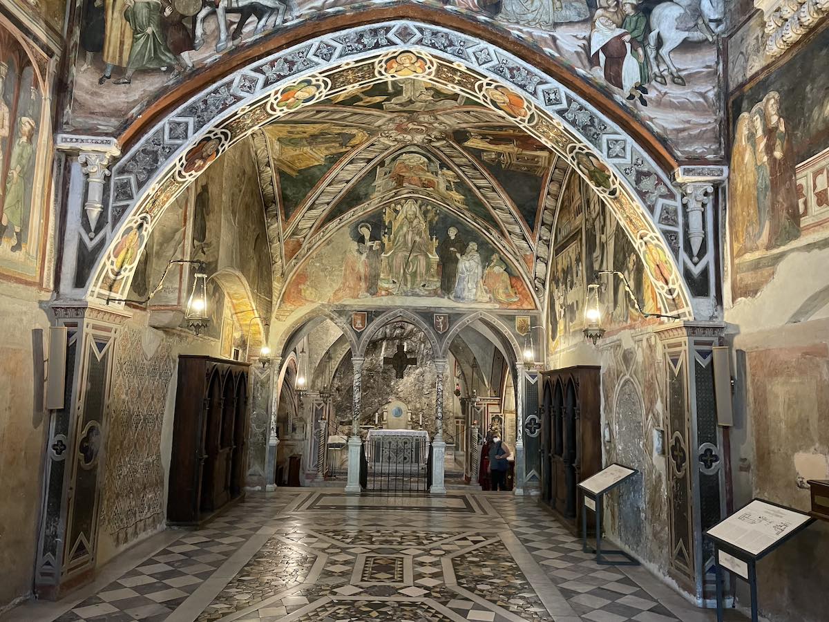 Cammino di San Benedetto - Chiesa superiore nel Santuario del Sacro Speco a Subiaco